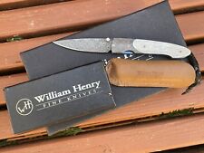 RARE William Henry Vintage T10 Monsoon Knife Damascus Engraved Pearl picture