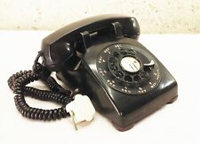 Vtg Black rotary dial corded desk telephone phone retro 1950s Bell system picture