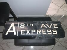 PRIMITIVE NY NYC SUBWAY ROLL SIGN A 8th AVE EXPRESS 1961 BLEECKER HELLS KITCHEN picture