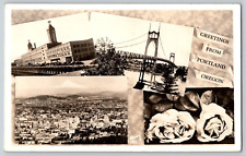RPPC Postcard~ Multi View~ Greetings From Portland, Oregon~ 1939 Portland Cancel picture