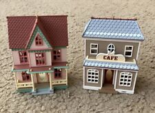 2 Hallmark Ornaments Victorian Dollhouse/ Cafe. Signed Don Palmiter.  1996/97 picture