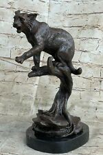 Jaguar Panther Leopard Cougar Big Cat Car Collector Bronze Marble Statue Gift picture