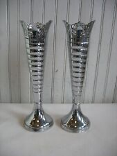 Vintage Farber Bros Krome Kraft Vases Chrome 12