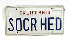 Vintage 1991 California Expired License Plate 'SOCR HED' Soccer Collectible picture