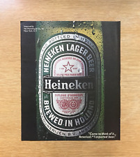 Heineken Beer 1985 Vintage Print Advertisement 12x10 Inches Bar Mancave Decor picture