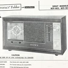 Vintage 1966 Sony Clock Radio BCF-1821 1822 Wire Schematic Service Manual picture