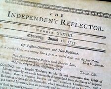 Rare 18th Century COLONIAL NEW YORK Short Lived Publication 1753 Old Newspaper picture