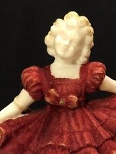 RARE, Shirley Temple Flocked Dress “Baby Takes A Bow” Figurine Rock Salt 6.5 picture