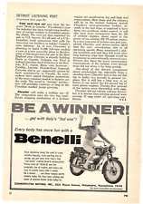 1966 Print Ad Cosmopolitan Motors Inc Benelli Motorcycles Be a Winner Italy's picture