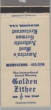 Matchbook Cover Golden Zither Restaurant Milwaukee, WI picture