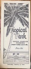 1949 Coral Gables Miami Florida Tropical Park Horse Racing Program picture