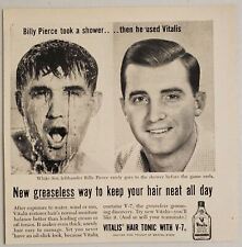 1956 Print Ad Vitalis Hair Tonic Baseball Pitcher Billy Pierce Chicago White Sox picture