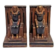 RARE L. GUDEBROD SC Vintage Egyptian Pharaoh Bookend Set w/ Original Paint HTF picture