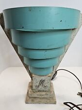 Vintage 1950s MCM Mid Century Modern Atomic Table Lamp w/Metal Jadite Ring Shade picture