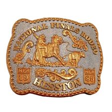 1985 Hesston Rodeo Belt Buckle Limited Edition Youth Calf Roping Kids National F picture