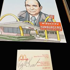 ⭐️ COA Ray Kroc Hand Signed Business Card Autograph Signature McDonald’s Statue picture