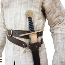 Medieval Crusader Knights Templar Double Leather Large Belt Sword Frog Costume picture