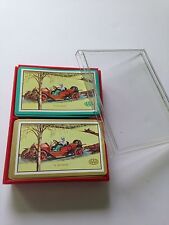 TWO DECKS OF VNITAGE AAA TO THE RESCUE PLAYING CARDS IN RED & CLEAR PLASTIC CASE picture