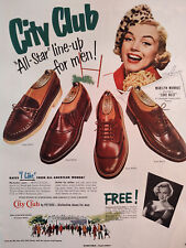 1951 Esquire Original Art Ad Advertisements City Club Shoes MARILYN MONROE Sox picture