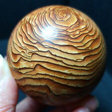TOP 285G 60MM Natural Polished Wood Grain Stone Crystal  Ball Healing  A1411 picture
