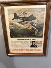 1944 STUDEBAKER Corp - WWII Boeing Flying Fortress Cyclone Engine - FRAMED picture