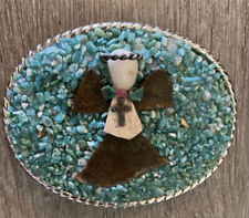 ANGEL Belt Buckle Handmade Natural Rock Art by Patty Reagan Texas 2005 Signed picture