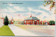 Fort Devons Massachusetts Main Gate Military USA MA Linen Vintage Postcard picture