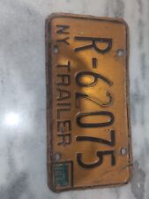 Vintage 1970’s New York Trailer License Plate.  NY Tag #R-62075 picture