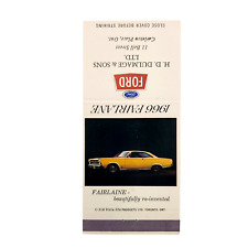 Vintage Matchbook Cover 1966 Ford Fairlane - H.D Dulmage & Sons LTD picture