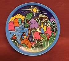 Oaxaca scene hand painted terracotta signed Isidoro Salvador Mexican Folk Art 7” picture