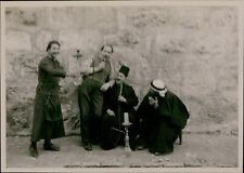 GA64 Orig Photo MEN SMOKING HOOKAH IN JERUSALEM Ancient City Cultural History picture
