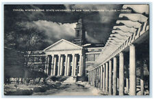 c1940s Typical Winter Scene, State University of NY Teachers College NY Postcard picture