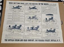 The Buffalo Spring And Gear Co Buffalo Ny Horse Buggy Pricelist Poster Antique picture