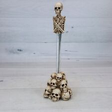 Veronese Skeleton Letter Opener Pile of Skulls Holder Desk Figure Gothic Decor picture