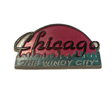 Vtg Chicago The Windy City,City skyline refrigerator fridge￼ magnet￼￼ Illinois ￼ picture