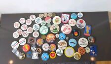 Huge Lot VINTAGE LOT MIXED Alaska 80s 90s Advertisement Buttons Pins GB14 picture
