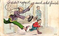 Vintage Postcard- Man chasing a child, I didn't expect Early 1900s picture