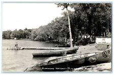 c1940's Elmwood Resort Lake Dock Boat View Richmond MN RPPC Photo Postcard picture