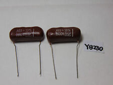 VINTAGE ELECTRONIC CAPACITOR NOS CDM BUFFER .022 +- 10% 1600 VOLT LOT OF 2  picture