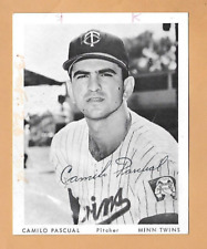 Camilo Pascual baseball Autograph photo Minnesota Twins signed on reverse Cuban picture