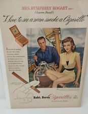 Vintage Print Advertisement Ad 1951 Robt. Burns Cigarillos Humphrey Bogart picture
