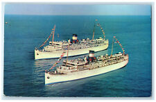 1965 S.S. Yarmouth Castle Twin Fun Ships Nassau Bahamas Vintage Postcard picture