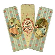 Antique 1910's Victorian Ladies Box Decoration Cards Set Of 3 picture