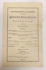Winchester Kentucky 1892 Female College Commencement Programme Program picture