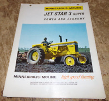 1968 minneapolis-moline jet star 3 super tractor brochure good used picture