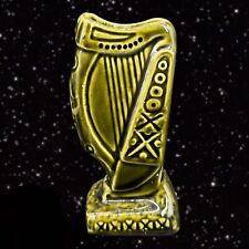 Vintage Green Glazed Ireland Ceramic Music Instrument Vase Marked 5”T 2”W picture
