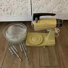 Vintage Yellow Sunbeam Mixmaster 12 Speed Stand Mixer With Bowls- Tested Works picture