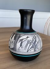 Navajo Pottery Vase - Signed Tsosie Navajo - Handmade Native Design - 7 3/4” picture