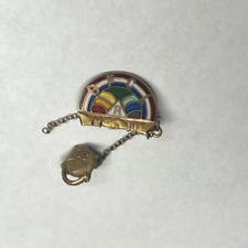 Vintage BFCL Rainbow Girl Pin GF Top With Pot Of Gold Masonic Lapel Badge picture