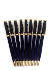 9 PCS Ballpoint Pen turning aluminum blue and gold pen hotel pen Gift black ink picture